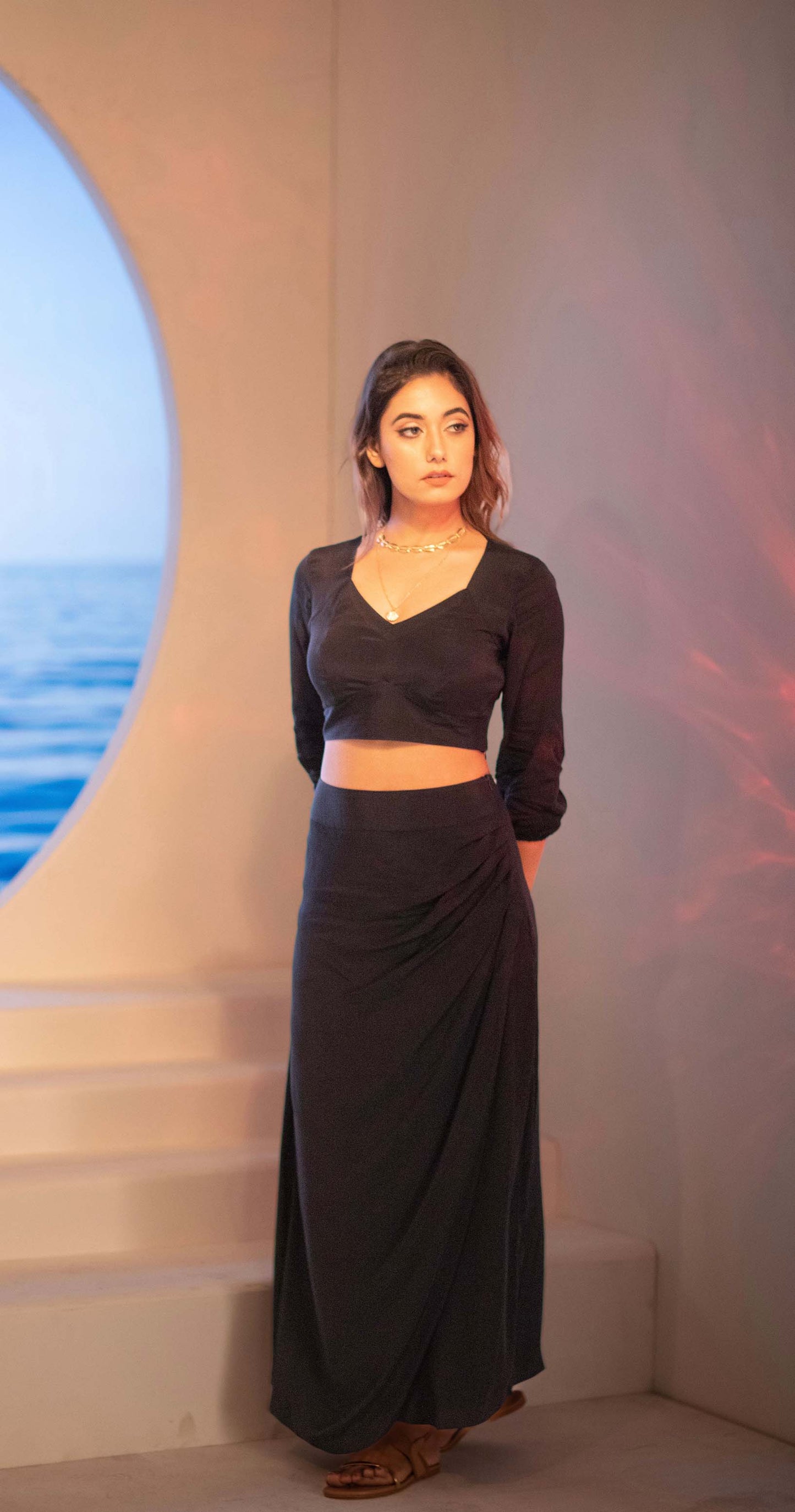 Black Wrap skirt